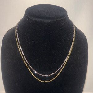 Hand Crafted Bronze and Silver Necklace